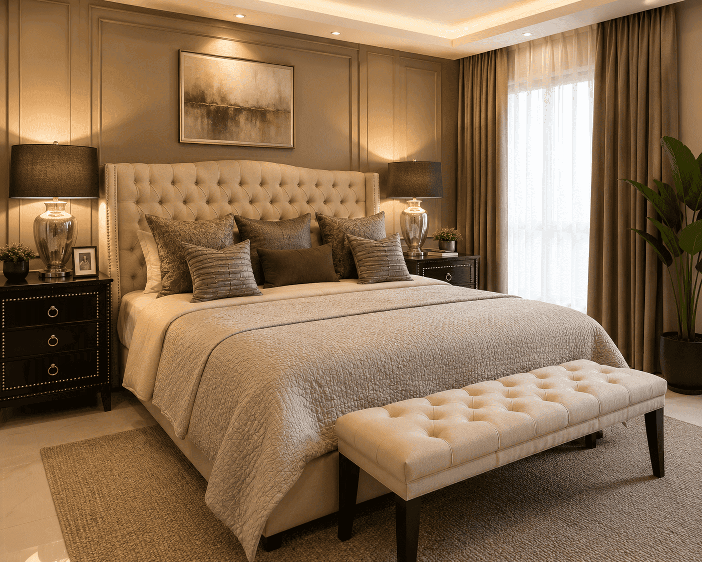 Refreshed home interior with new false ceiling and lighting